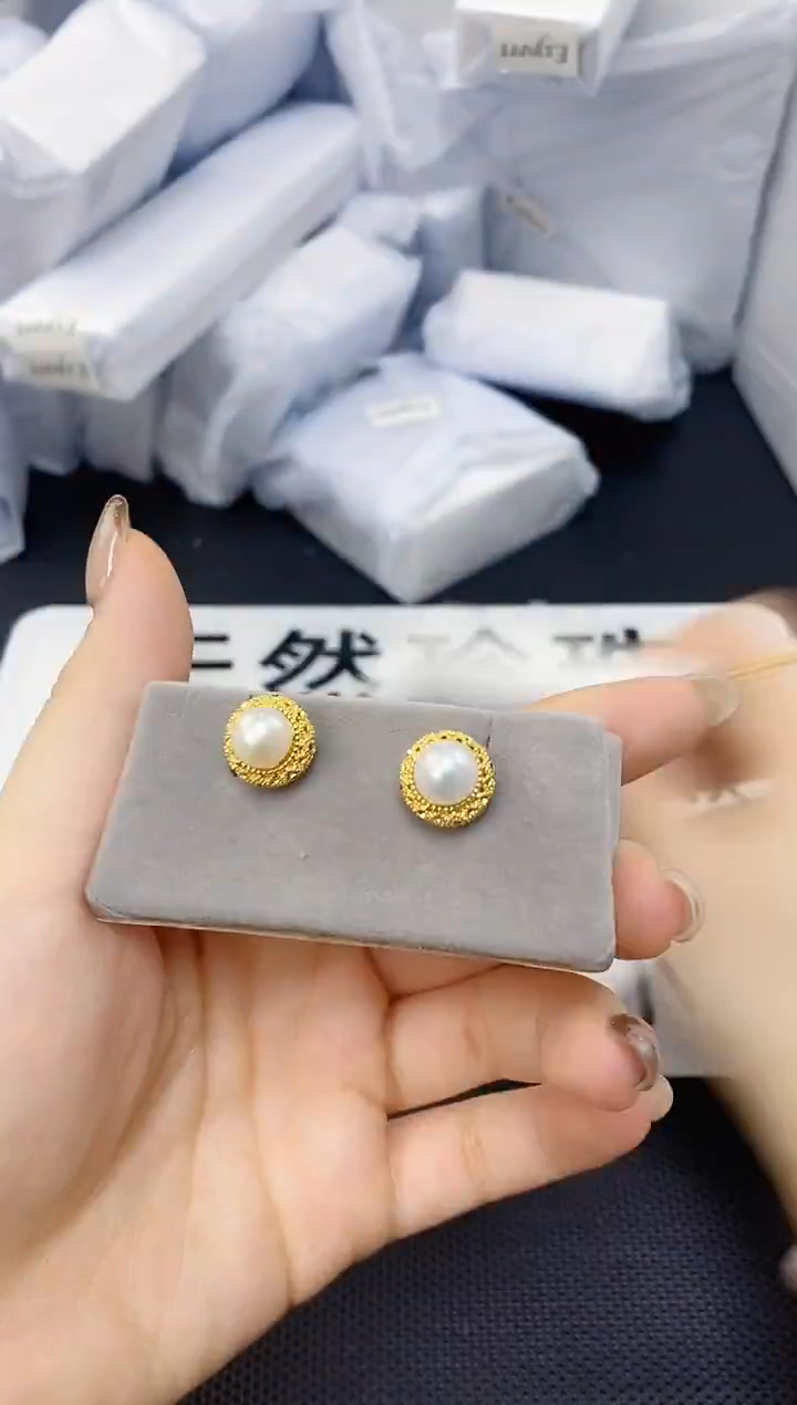 未镶嵌耳饰淡水珍珠ed1058