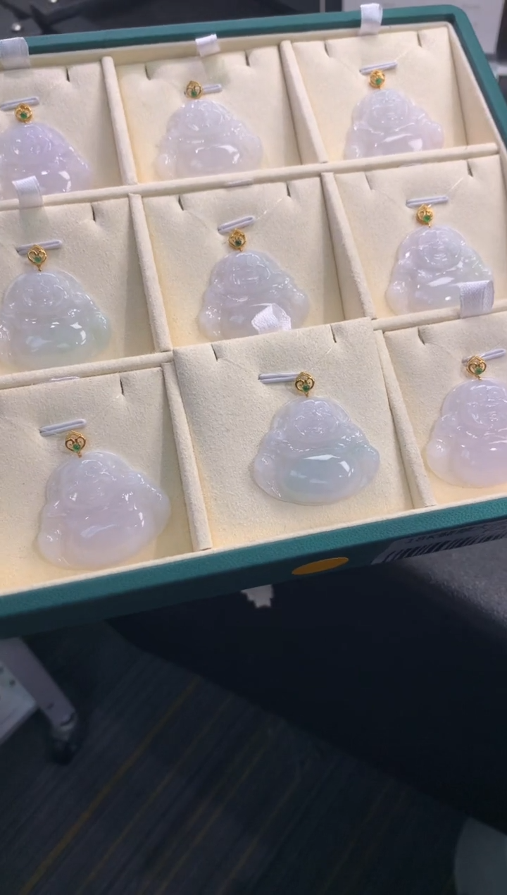 【闪购商品】翡翠颈饰18K金镶嵌FA56大佛公 多样性发其一赠皮绳