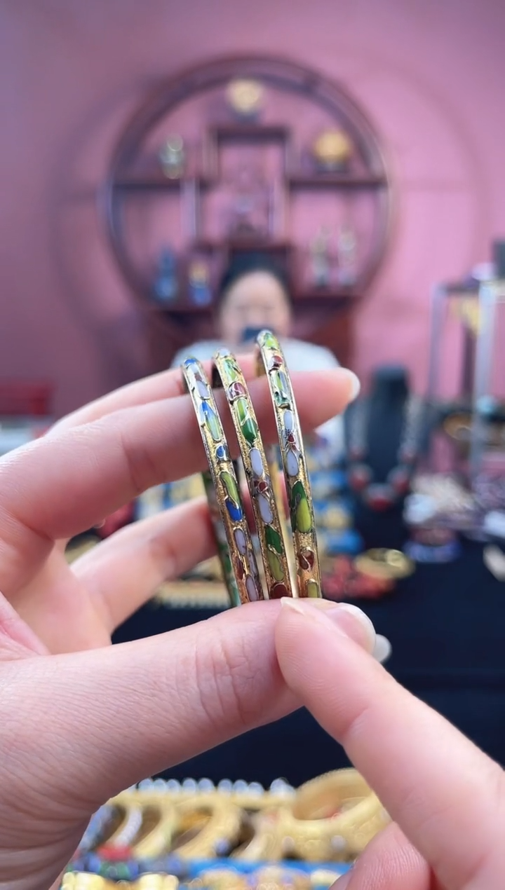 非遗 景泰蓝半金地手镯 56-63可戴 三支装