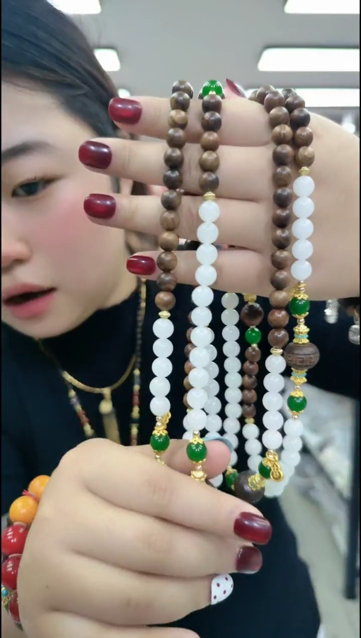 【闪购商品】黄花梨/降香黄檀1355黄花梨白珠链