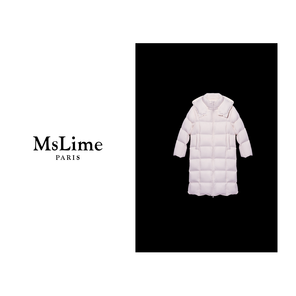  王嬛嬛MsLime25年新款 百搭长款95白鹅绒服 HD2C0930