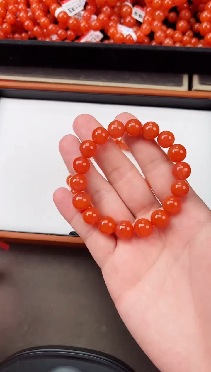 【闪购商品】南红玛瑙手串未镶嵌保山杨柳滴水洞亮光高品手串 11+