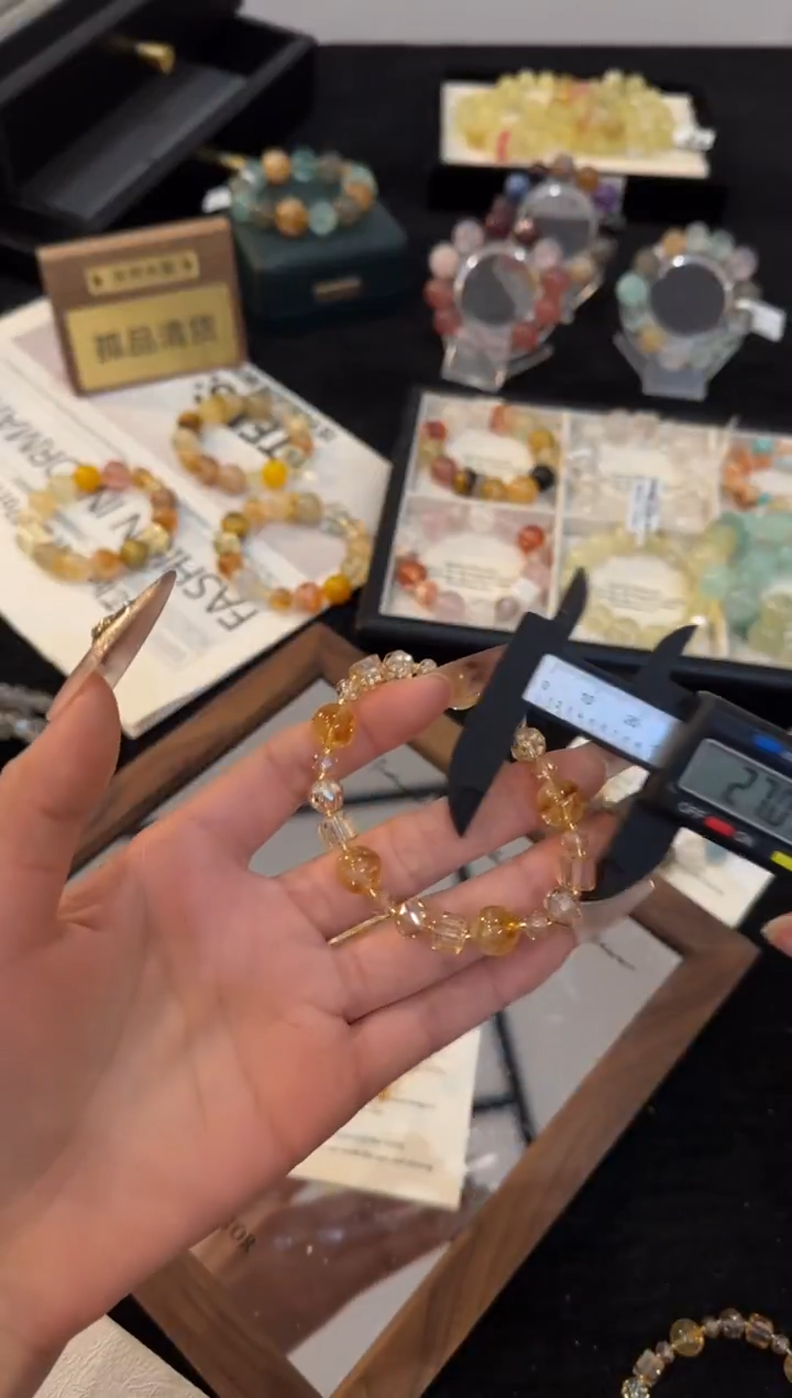 合金手链水晶黄塔晶手链x3383