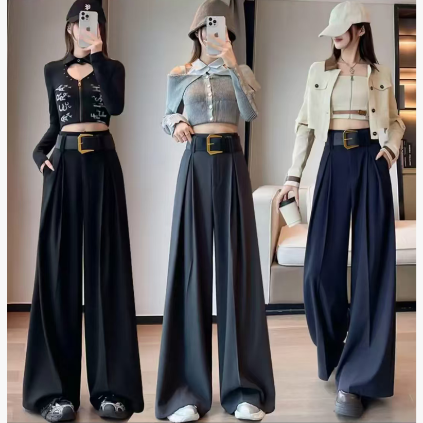 【橙子定制】（厚款）轻奢时尚高级感垂感高腰显瘦呢子马面裤#4499