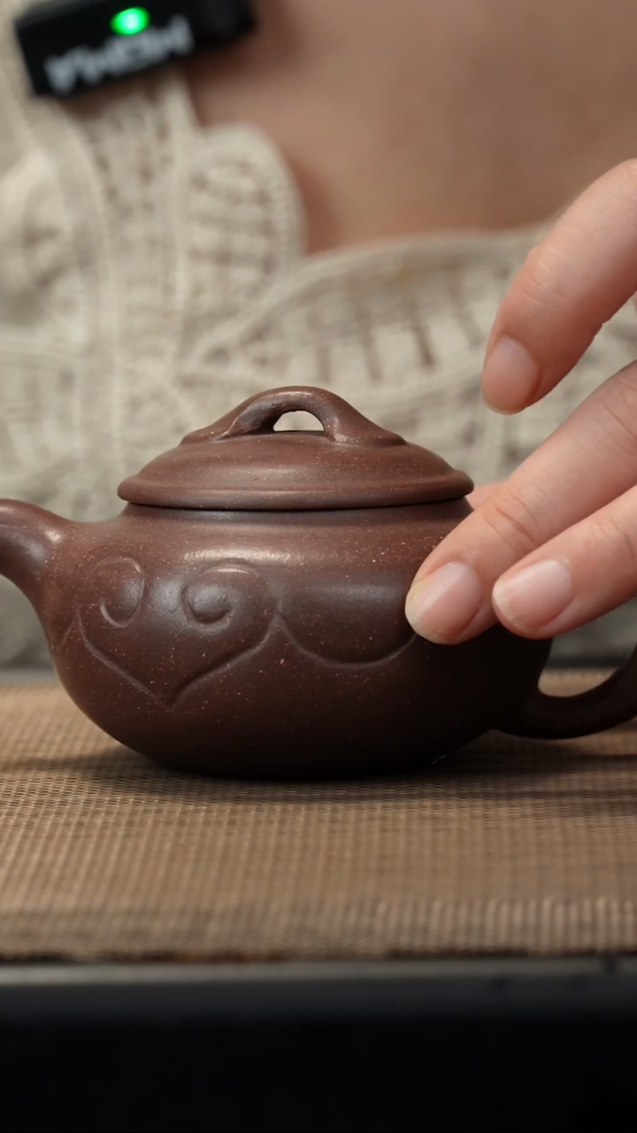 茶壶紫砂梨皮紫泥如意仿古160c