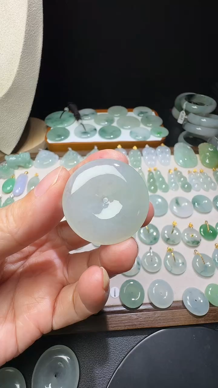 吊坠(不含链)未镶嵌翡翠平安扣尺寸31.2*5.5mm