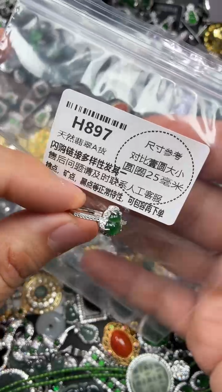 颈饰未镶嵌翡翠H897戒指