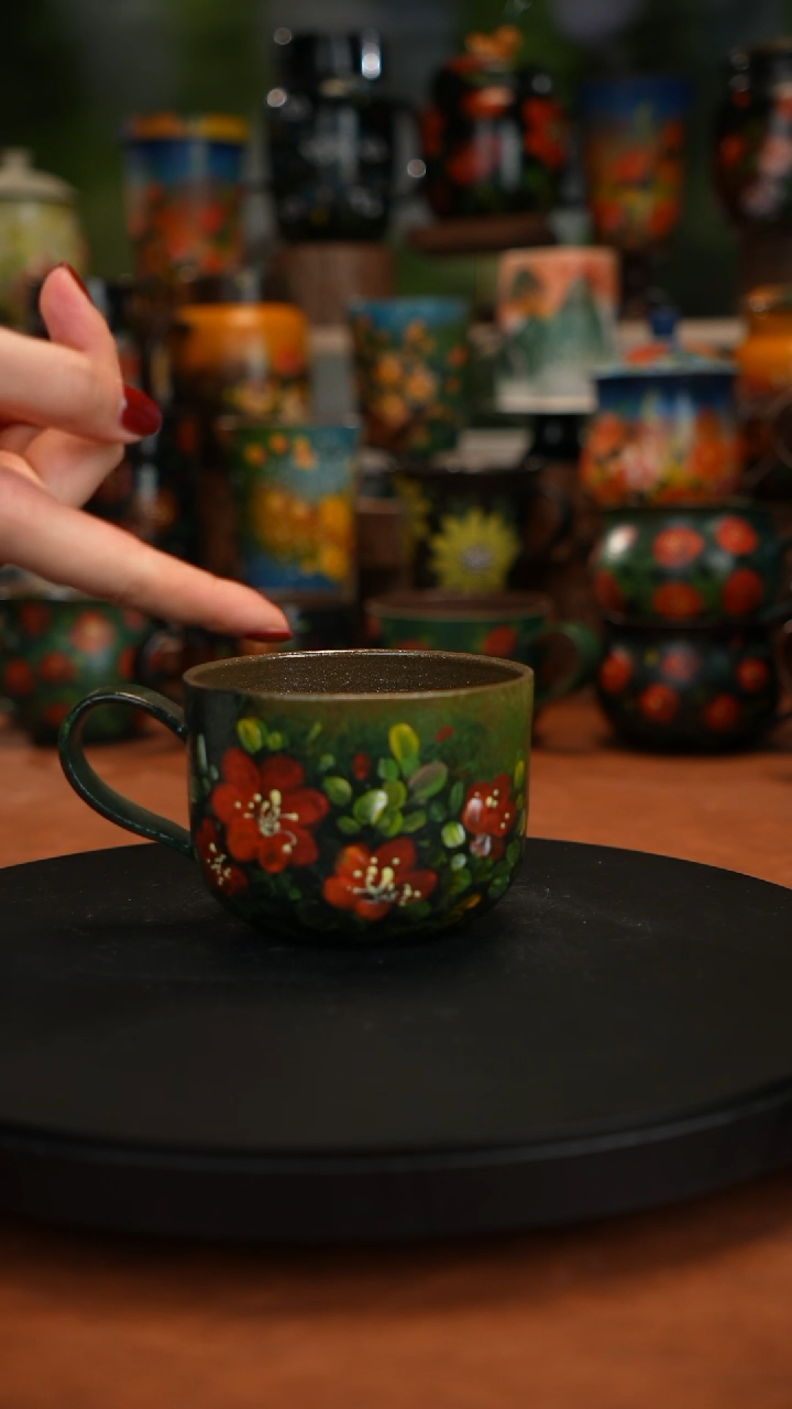 紫砂油画手绘釉下彩