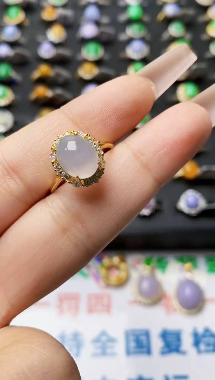 银S925镶嵌戒指翡翠0260