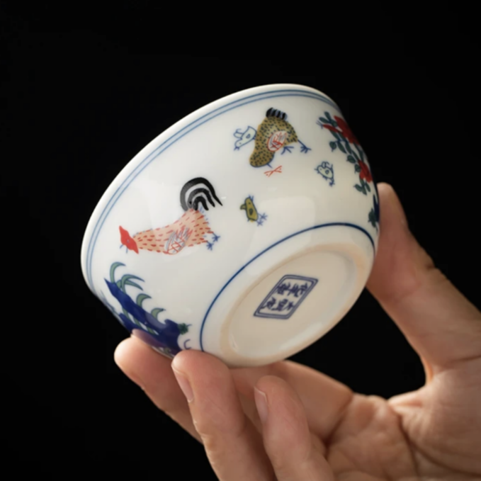 复刻新中式陶瓷鸡缸杯创意陶瓷主人茶杯