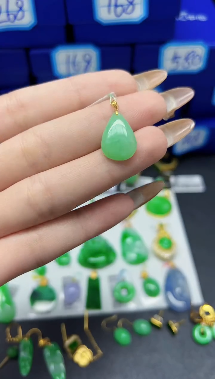 【闪购商品】翡翠颈饰18K金镶嵌Y缅料A货/支持复检/一件