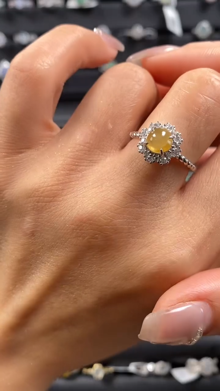 【闪购商品】翡翠戒指银S925镶嵌8068