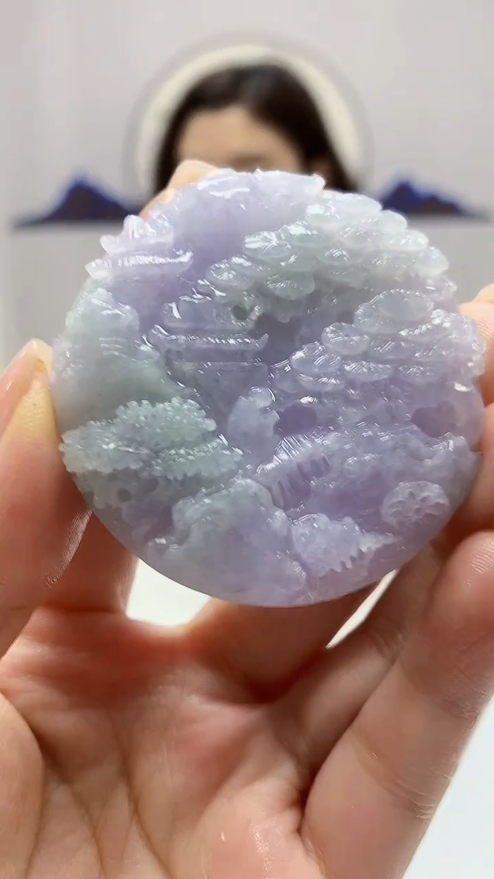 【闪购商品】定制翡翠未镶嵌4829ms-毛货挂件山水164