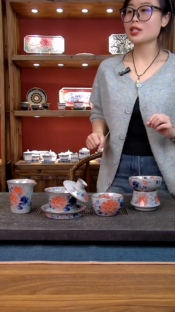 简装家用款4件套 老陶泥开片纹陶瓷茶具