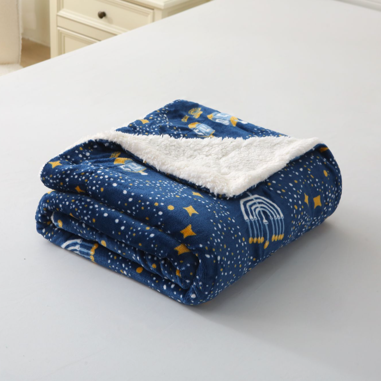 四季毛毯库存外贸出口捡漏不掉毛加厚印花双层双面午睡毯学生宿舍