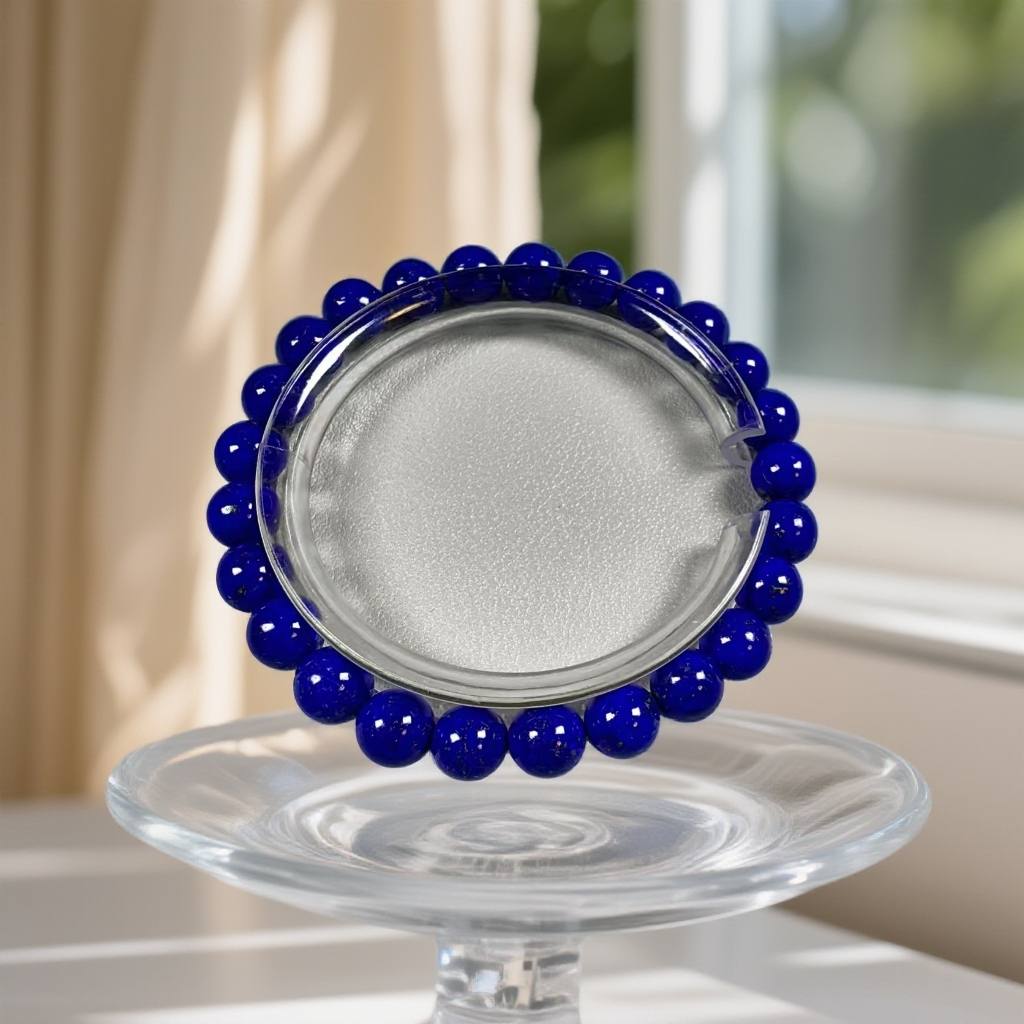 京西珠宝天然原矿阿富汗青金石女款7mm+单圈手串高贵蓝色轻奢迷人