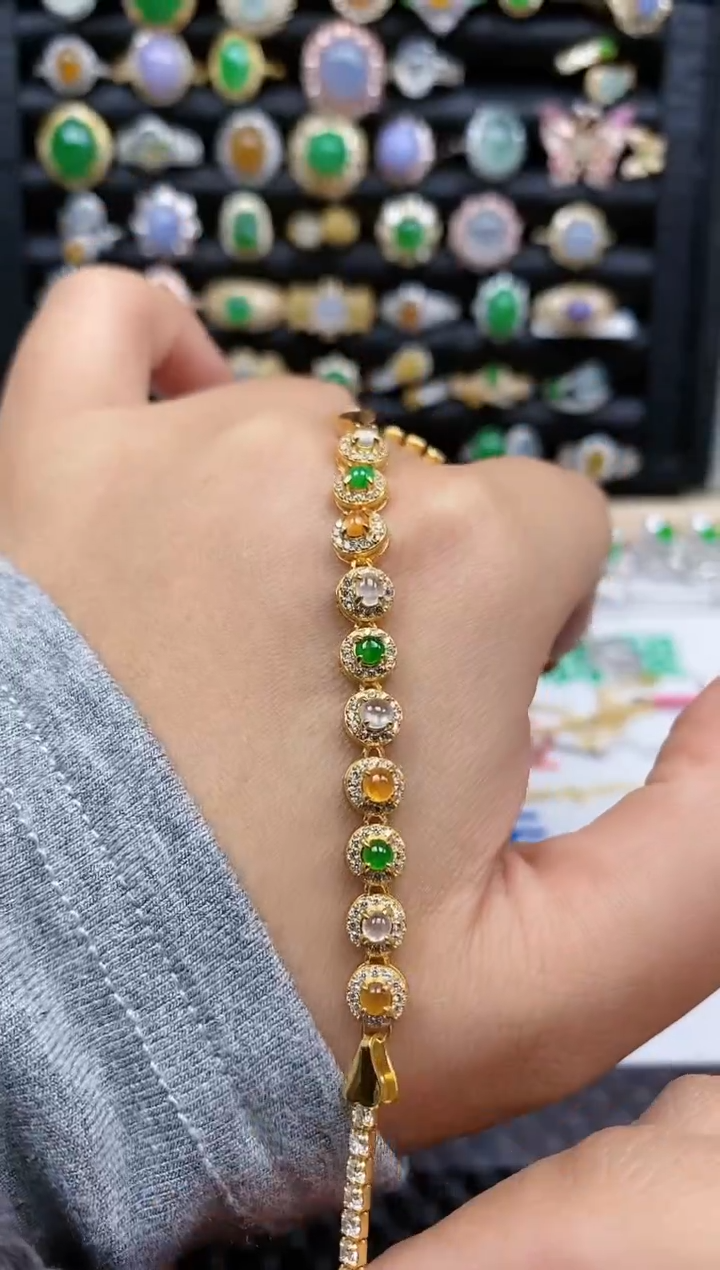 银S925镶嵌戒指翡翠仔*130