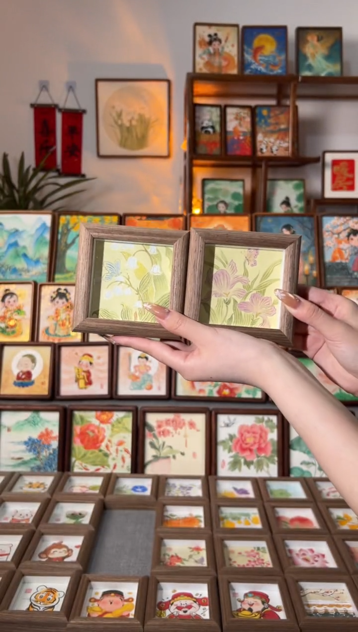 【闪购商品】国画鸢尾，铃兰花一对