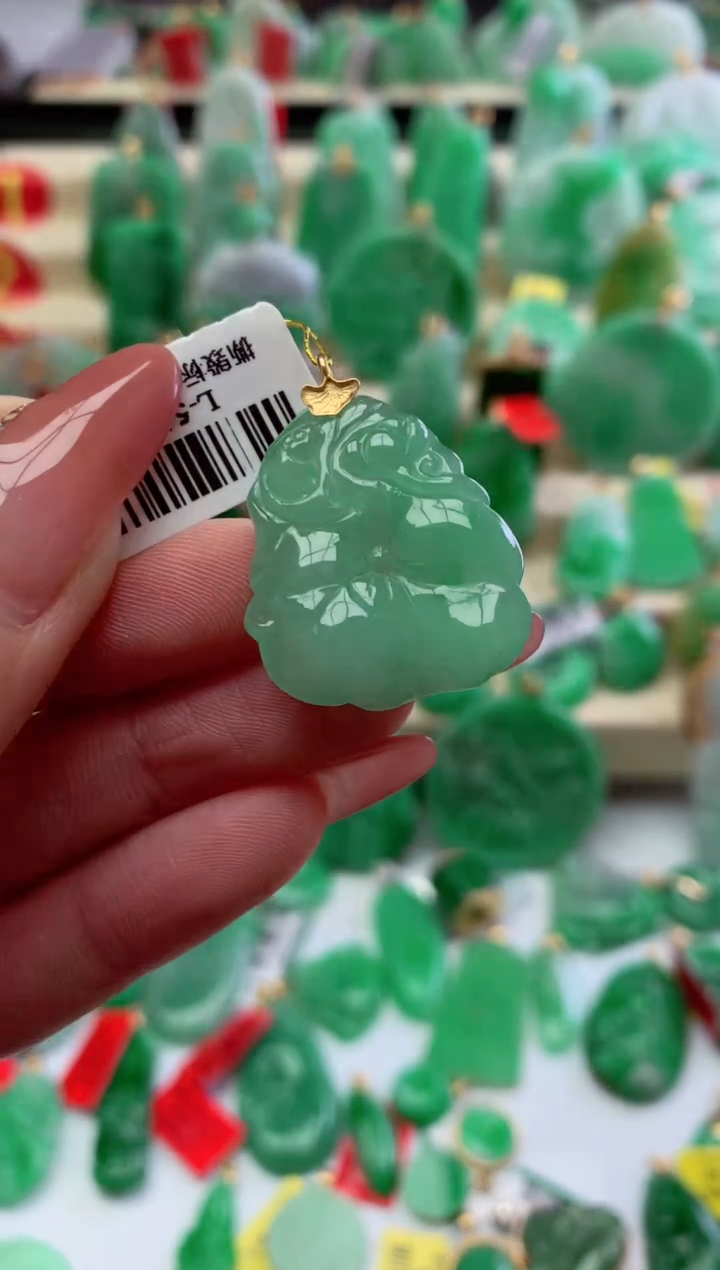 【闪购商品】翡翠颈饰18K金镶嵌挂件