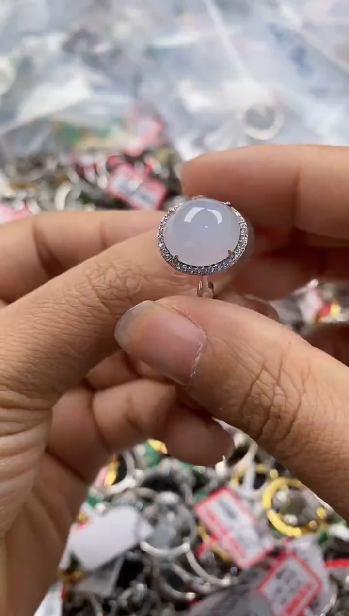 银S925镶嵌戒指翡翠333               1