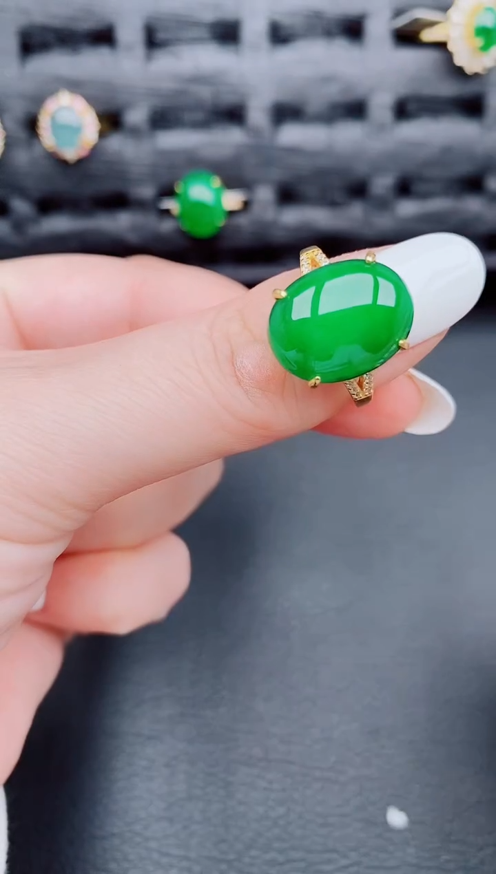 【闪购商品】翡翠戒指银S925镶嵌天然a货翡翠268