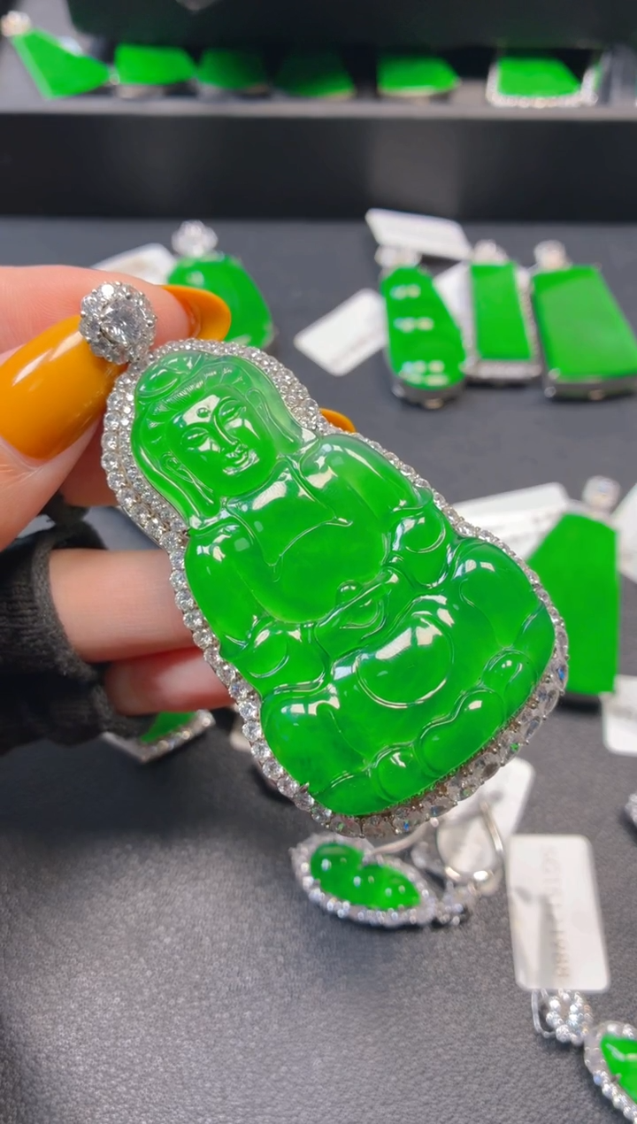 吊坠(不含链)银S925镶嵌翡翠?***正1