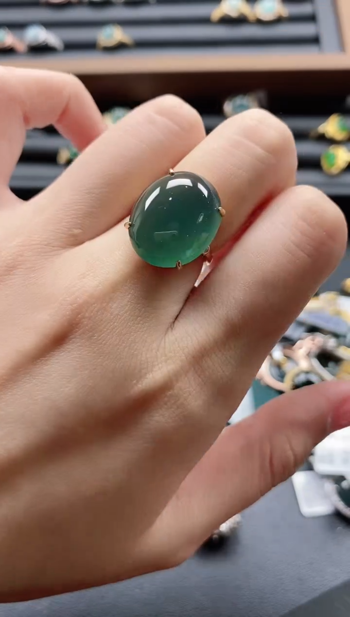 【闪购商品】翡翠戒指银S925镶嵌51151
