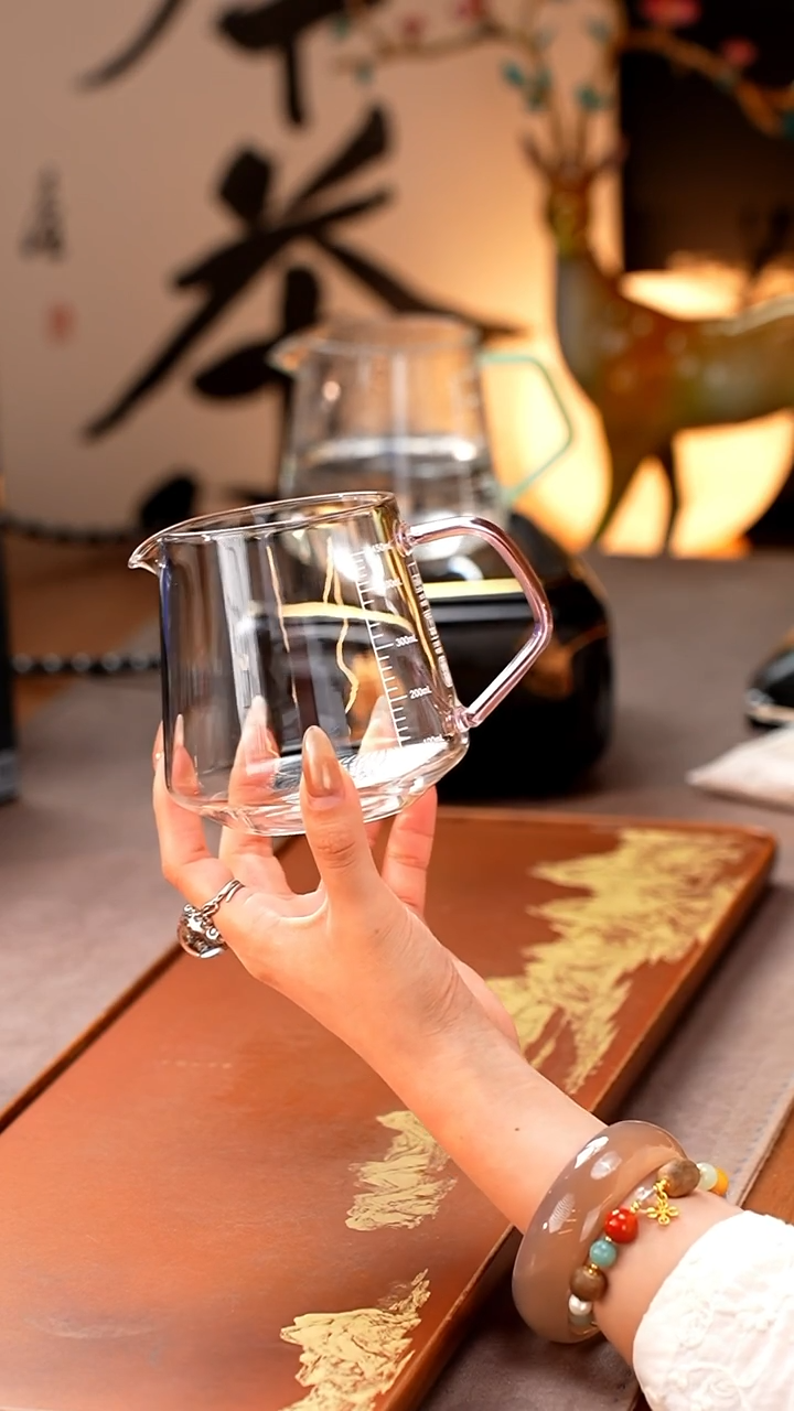 暗香疏影/雅韵刻度量杯/450ml/浅粉