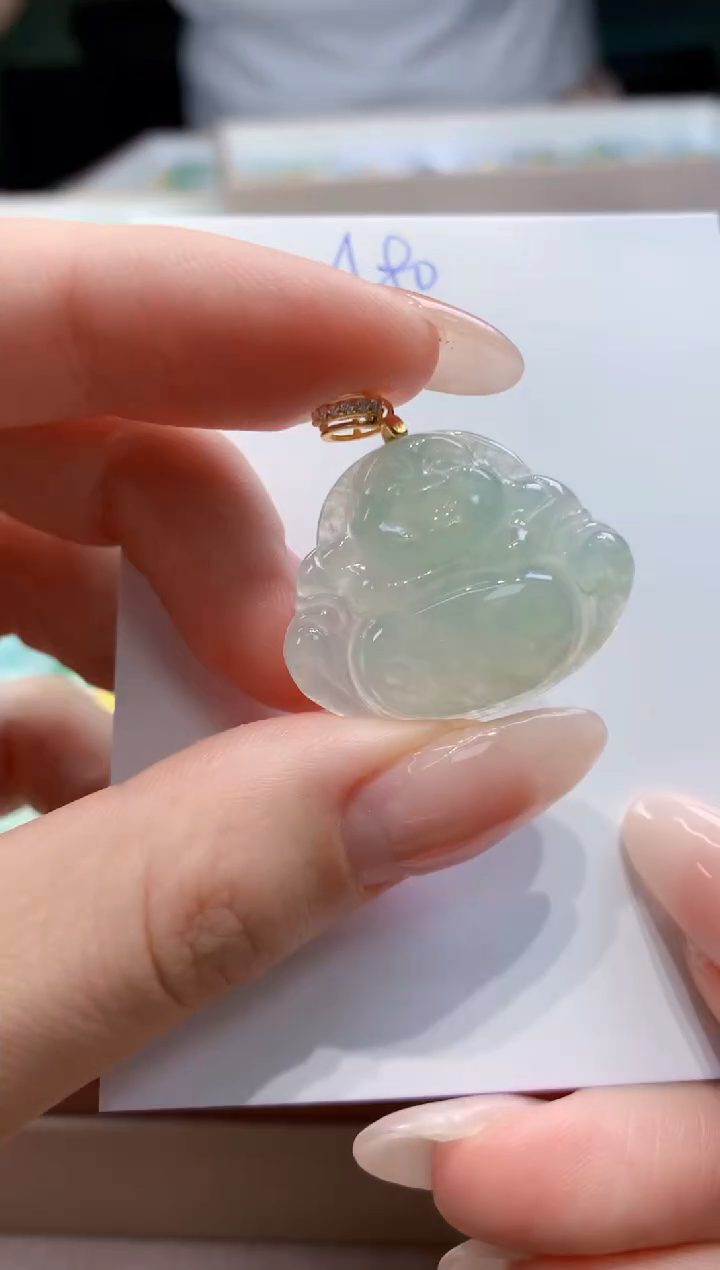 翡翠未镶嵌颈饰天然A货翡翠挂件