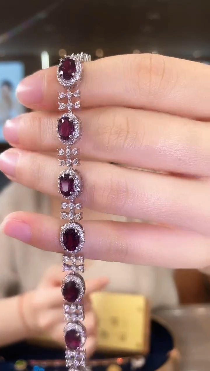 【闪购商品】石榴石手链银S925镶嵌09