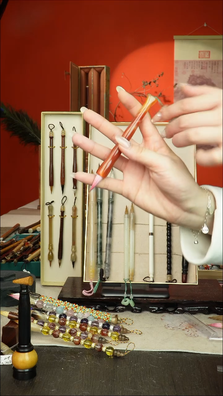 72号闪孤品高货毛笔链接 清水试笔 蘸墨不退