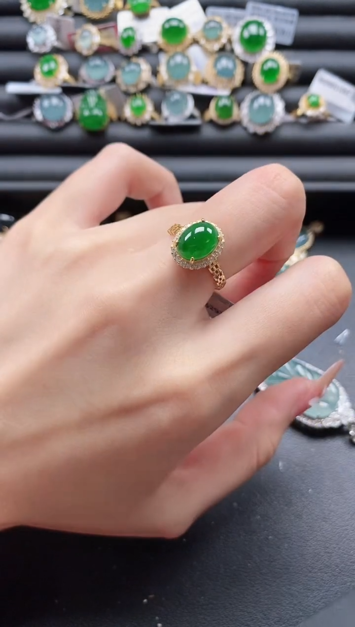 【闪购商品】翡翠戒指银S925镶嵌51511