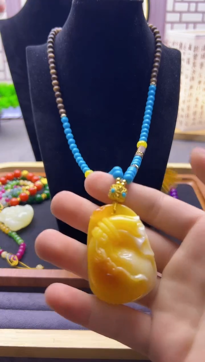 【闪购商品】蜜蜡颈饰14K金镶嵌X807            