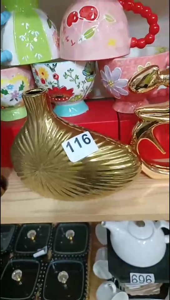 陶瓷116金色花瓶1个装