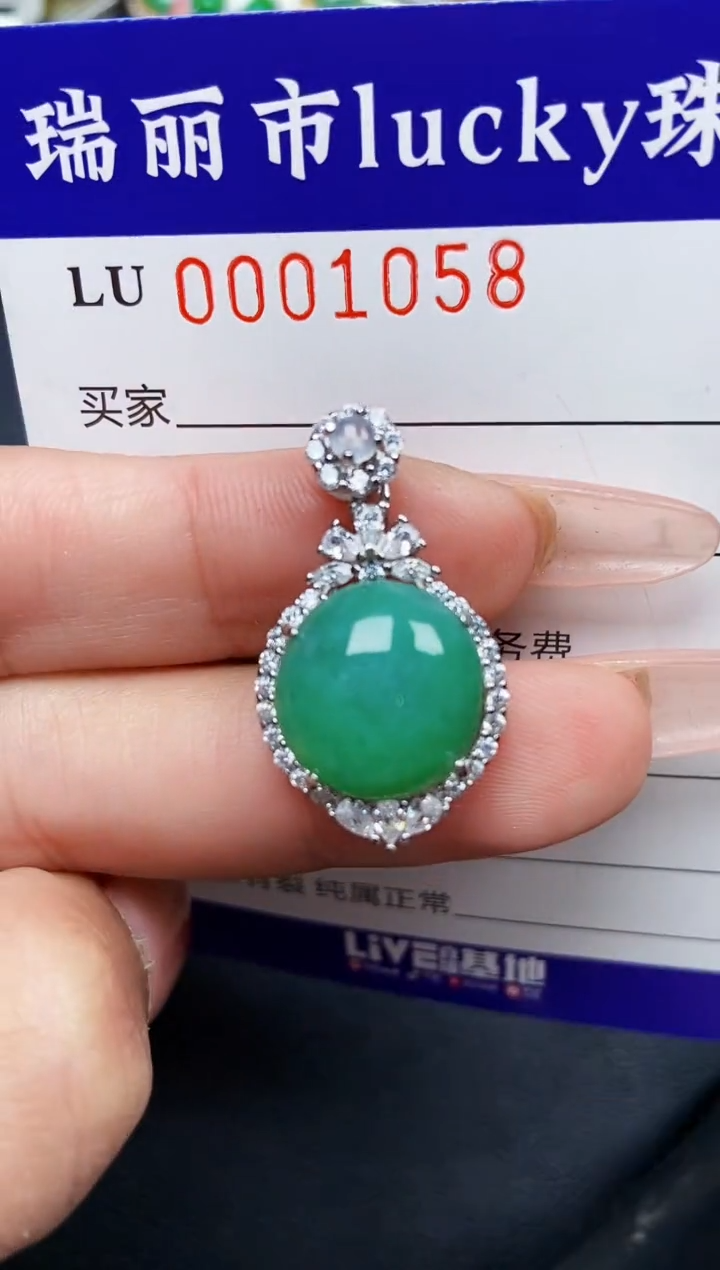 【闪购商品】翡翠颈饰银S925镶嵌1058