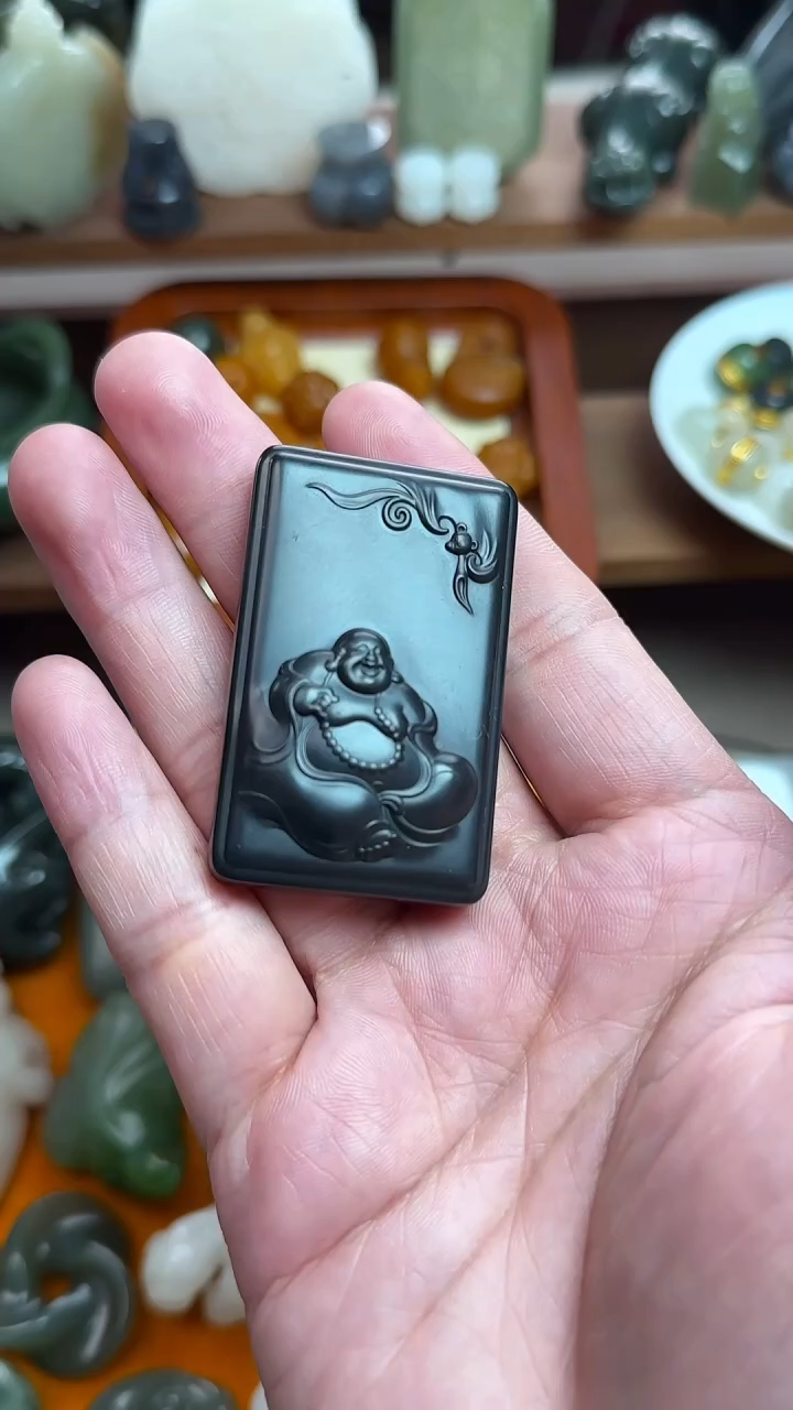 【闪购商品】和田玉吊坠(不含链)未镶嵌弥勒牌苏工