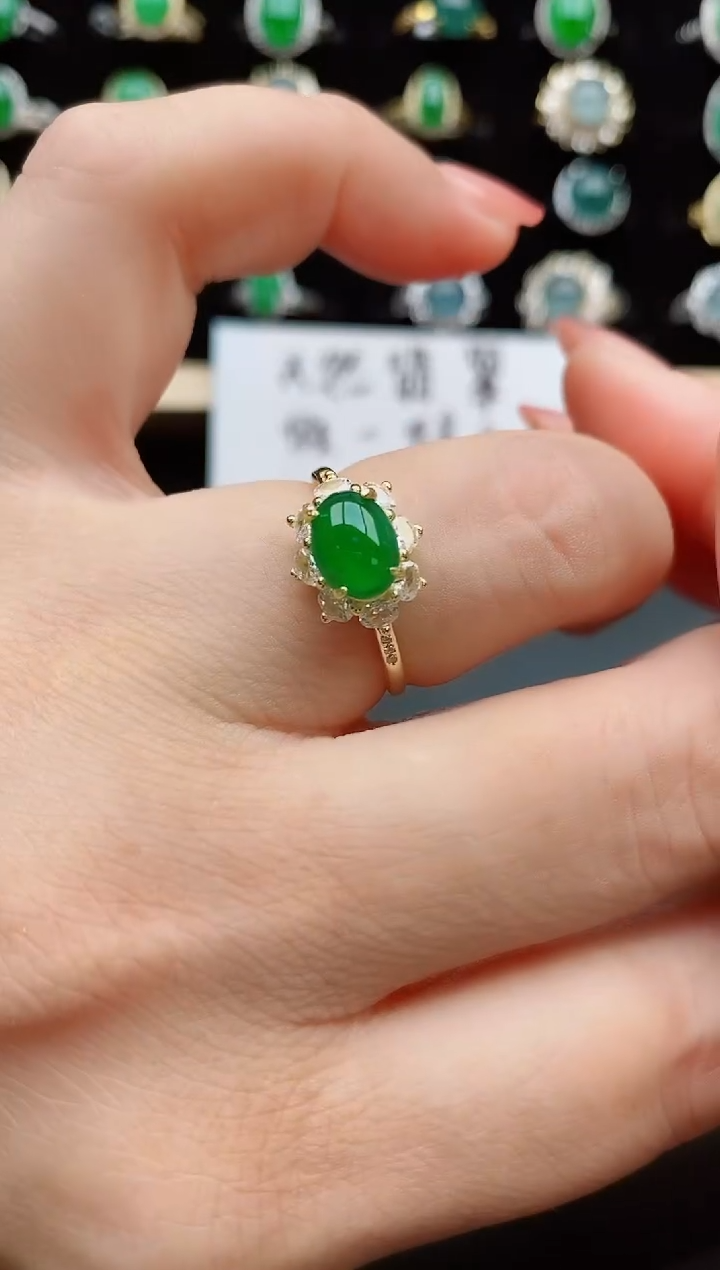 【闪购商品】翡翠戒指银S925镶嵌11111