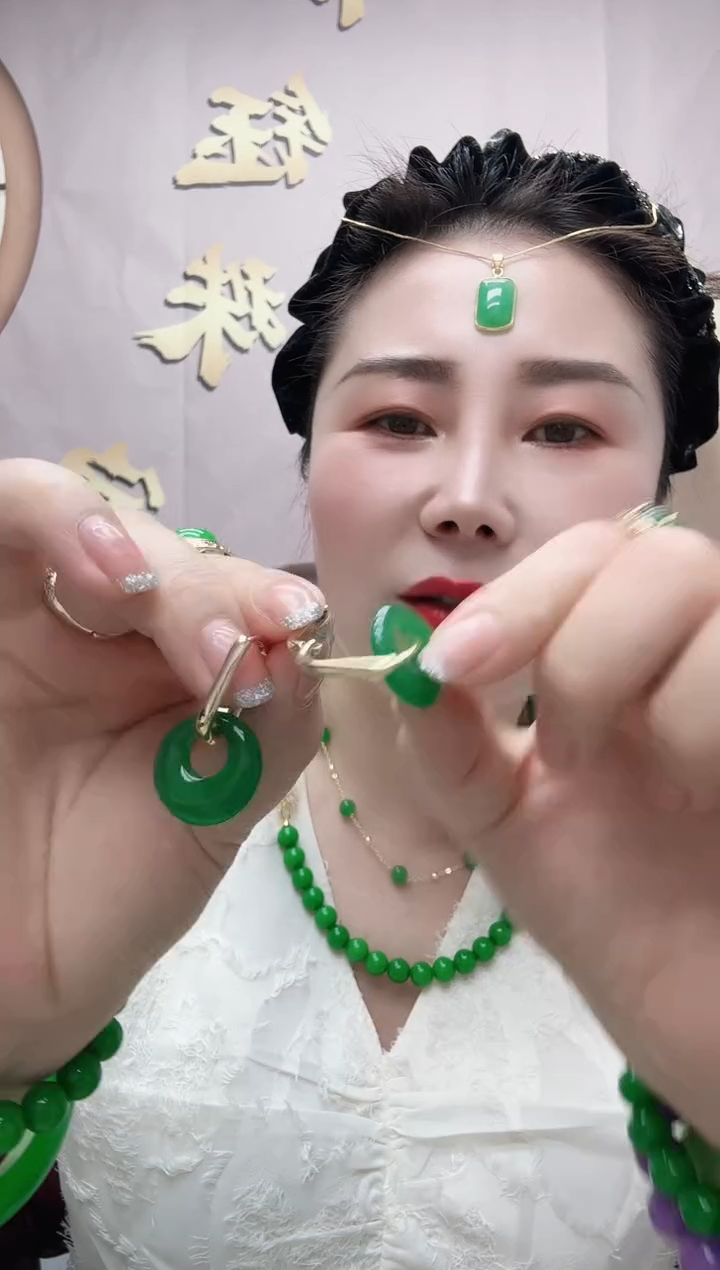 翡翠14K金镶嵌耳饰一款多用耳坠