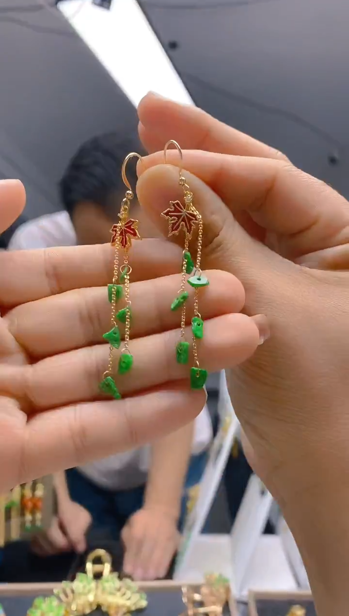 【闪购商品】翡翠耳饰合金429翡翠耳钩