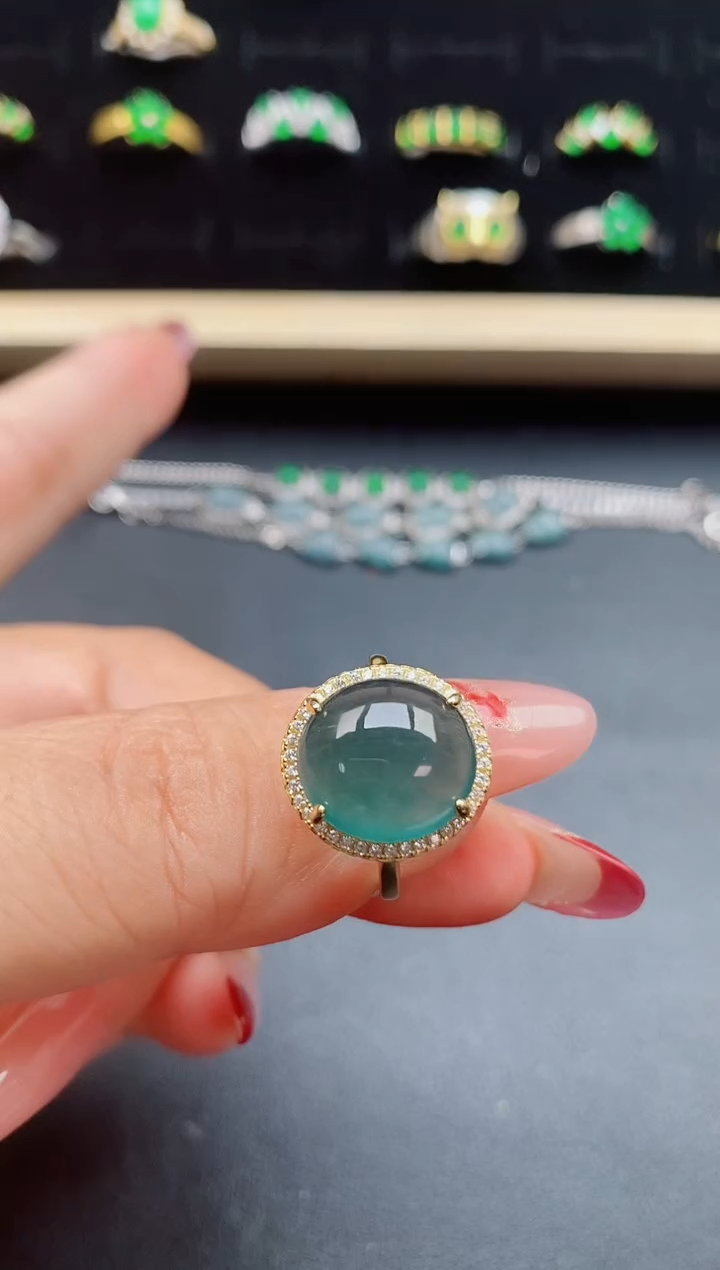【闪购商品】翡翠戒指银S925镶嵌321321