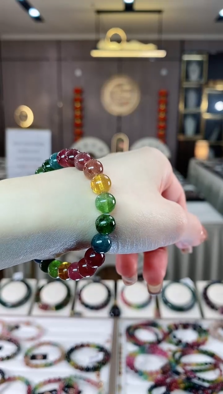 【闪购商品】碧玺单圈手串8mm+未镶嵌一物一证dan