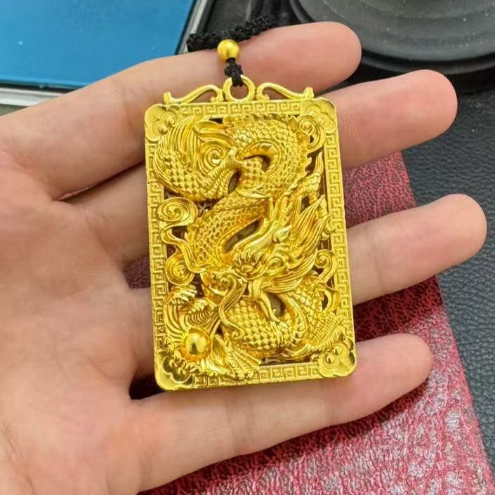 合金吊坠 合金吊坠 合金吊坠时尚大气龙行天下男士精品手工编织绳