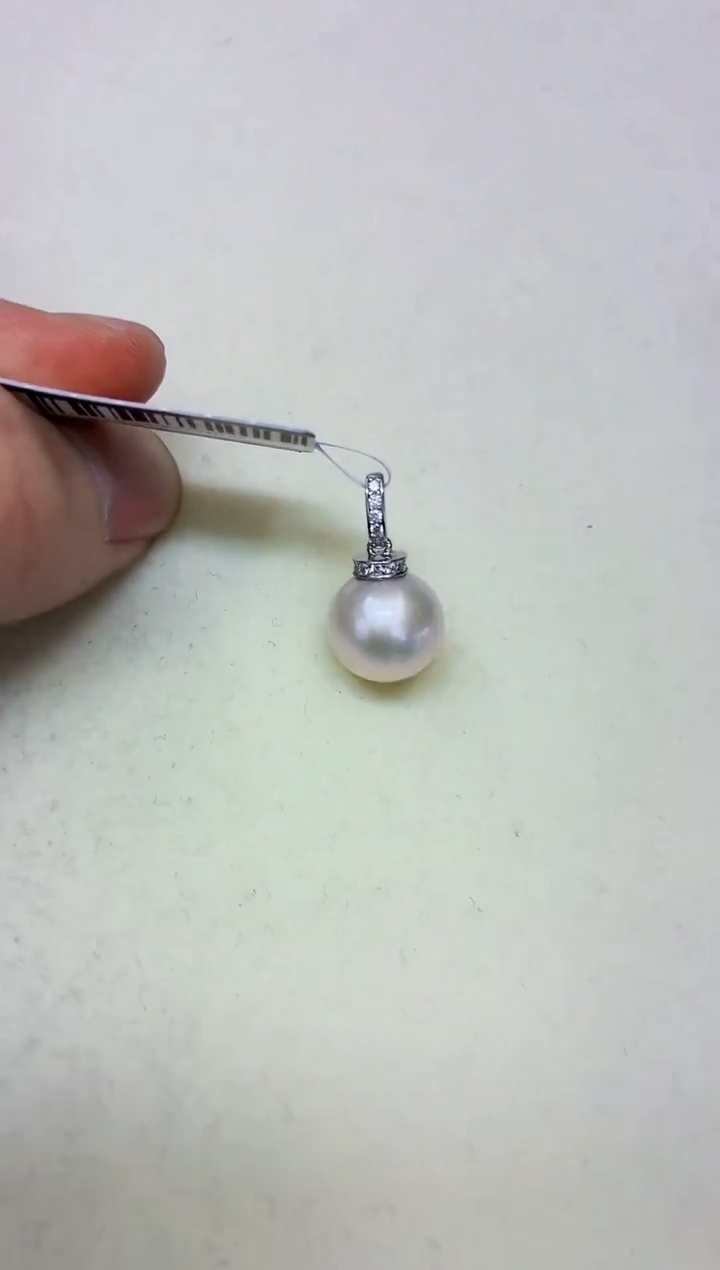 银S925镶嵌DA淡水珍珠吊坠12-13 y1032