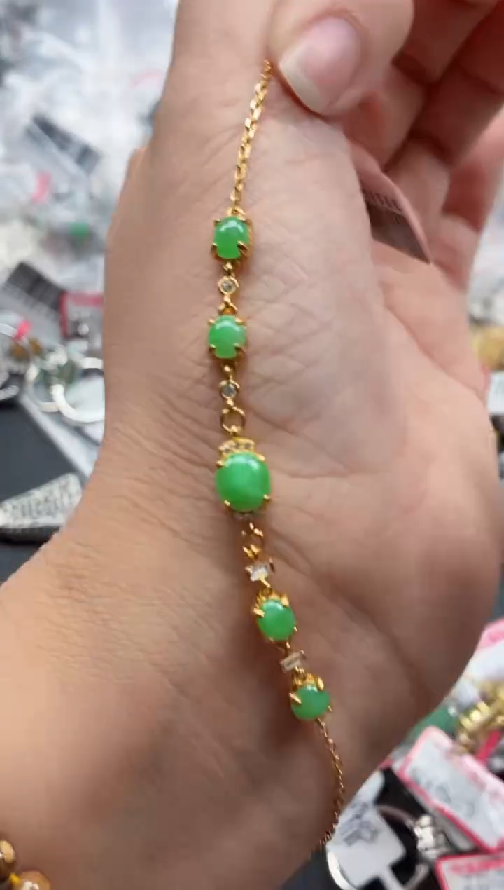 银S925镶嵌戒指翡翠天然A货缅甸翡翠