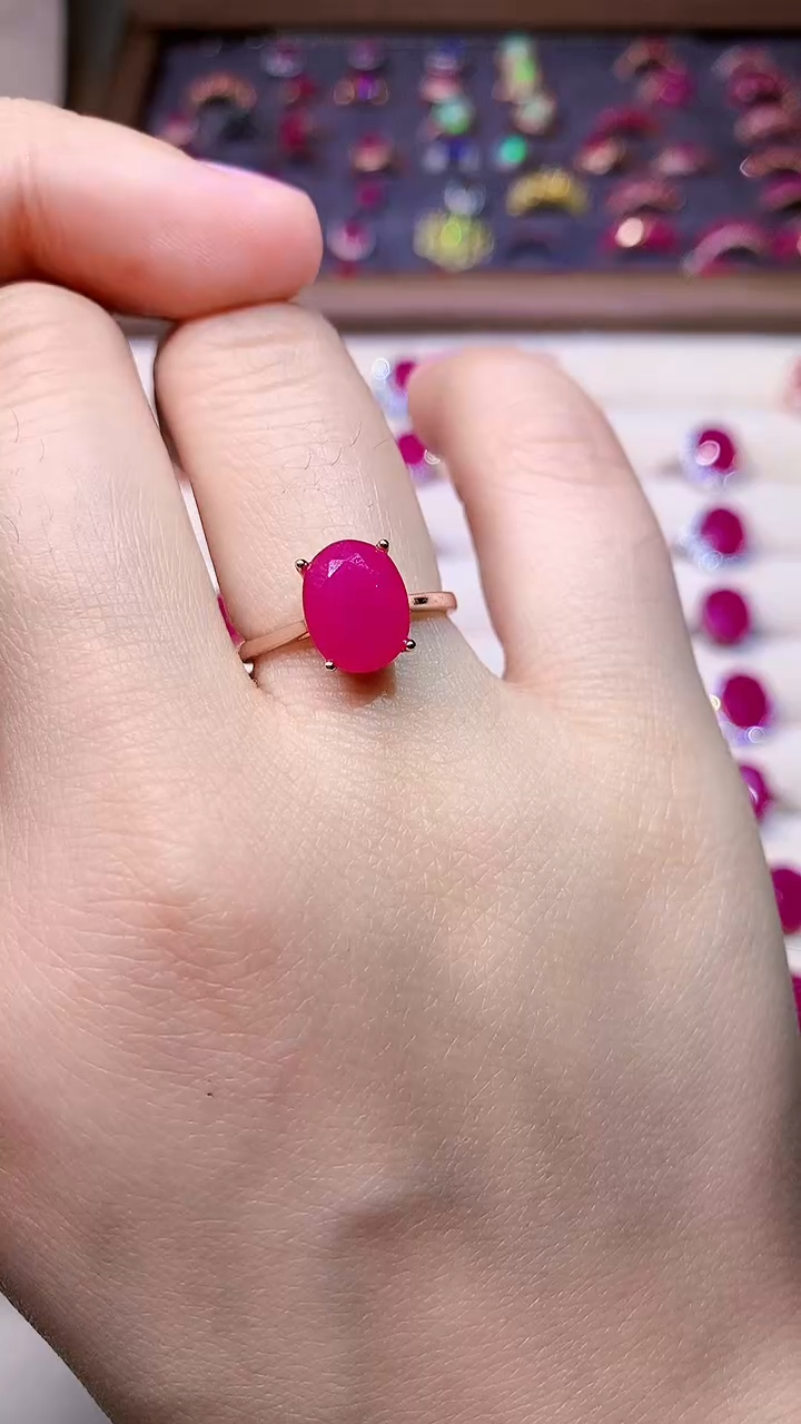 【闪购商品】红宝石戒指银S925镶嵌0000