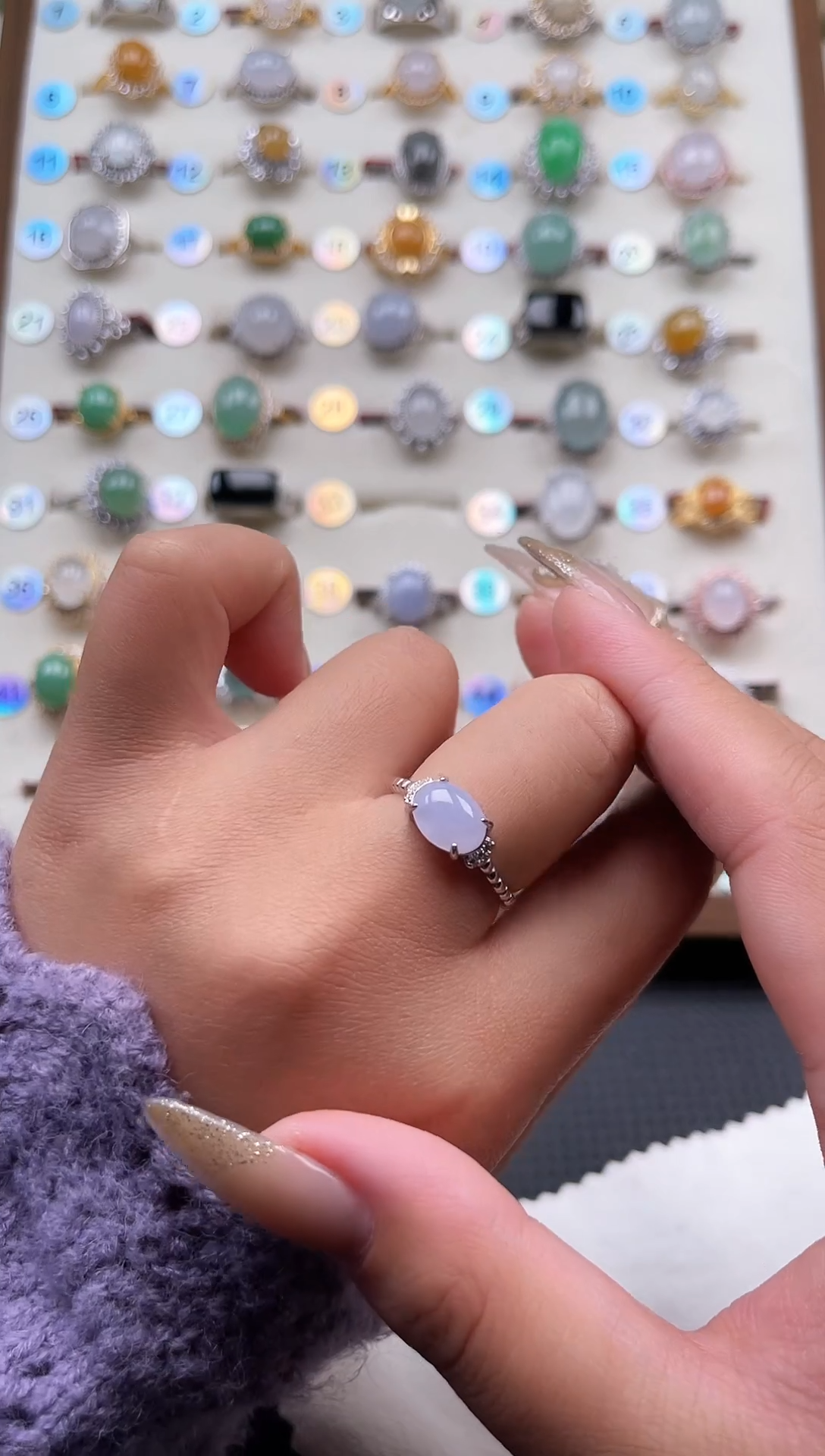 【闪购商品】翡翠戒指银S925镶嵌天然A货翡翠戒指