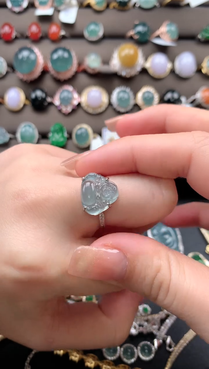 【闪购商品】翡翠戒指银S925镶嵌131313