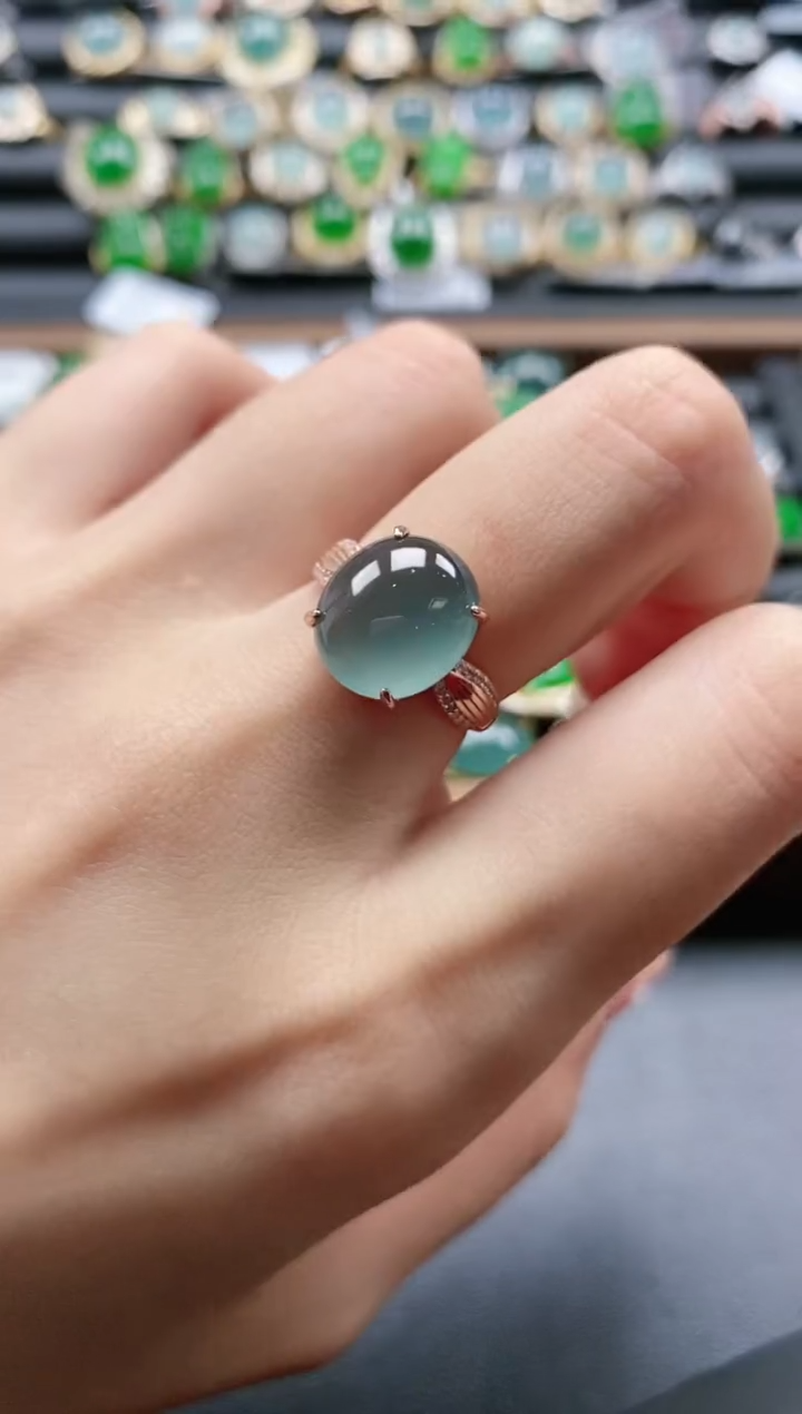 【闪购商品】翡翠戒指银S925镶嵌51151