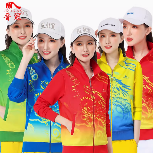 晋冠8899款团体服长袖运动套装休闲两件套春秋训练演出表演服装