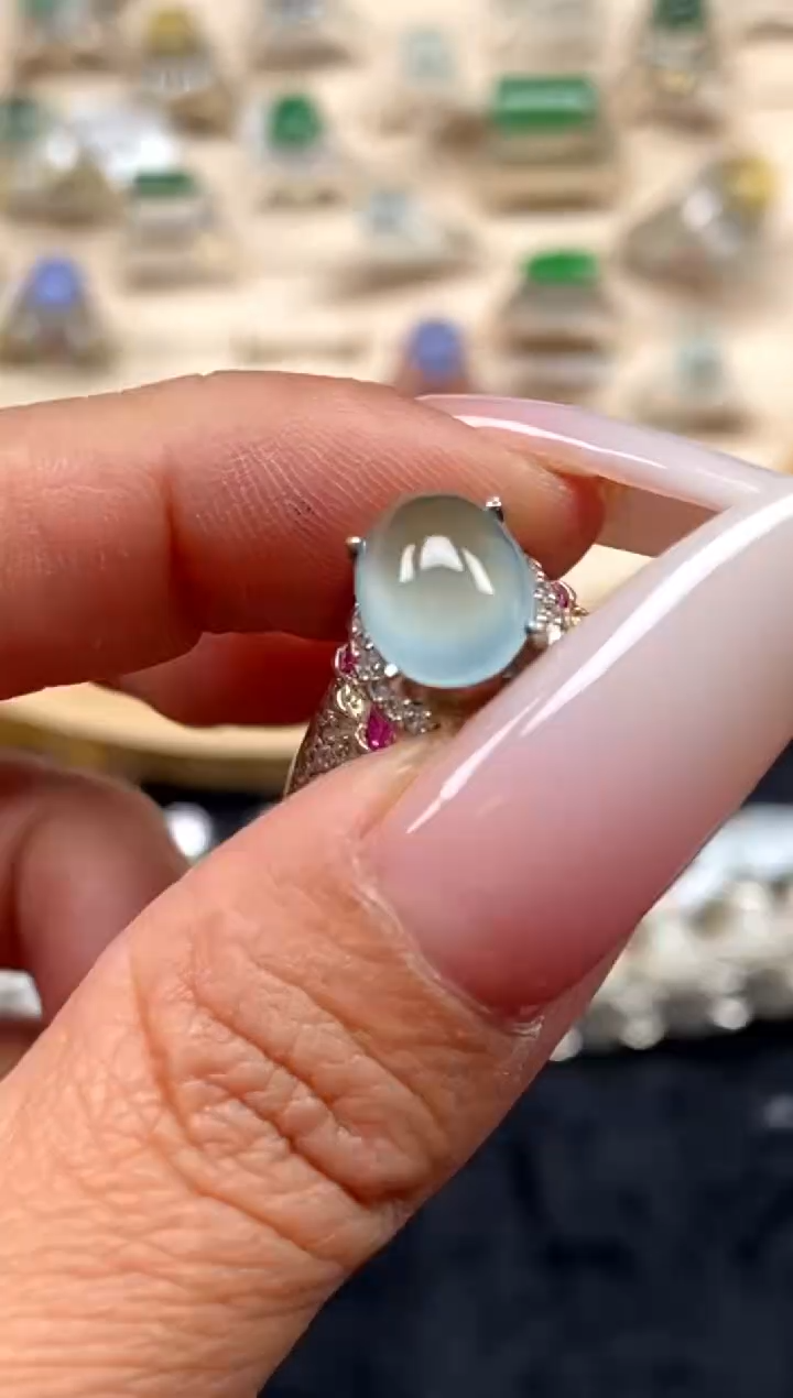 未镶嵌定制翡翠47天然缅甸A货翡翠蛋面